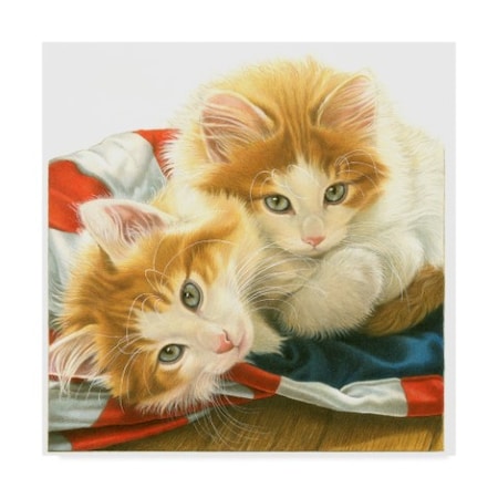 Francien Van Westering 'Orange Kittens' Canvas Art,14x14